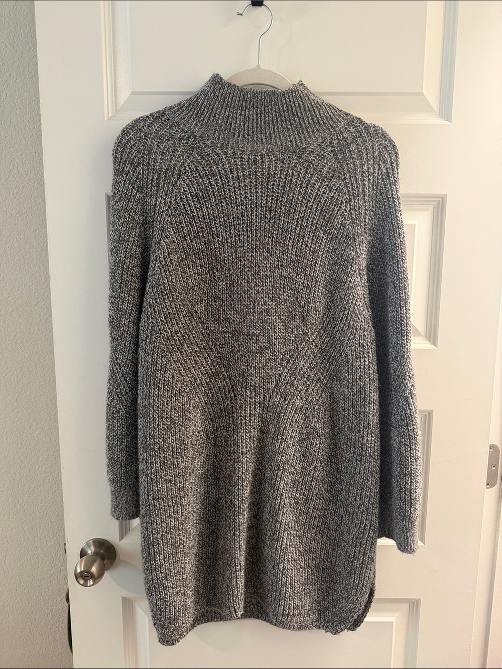 Top Shop Women’s Cozy Grey Ribbed Turtleneck Sweater Dress Size 10